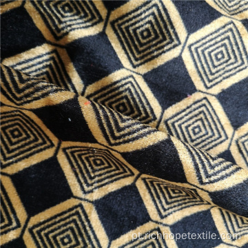 Tecido de cortina de veludo africano com estampa de malha de qualidade